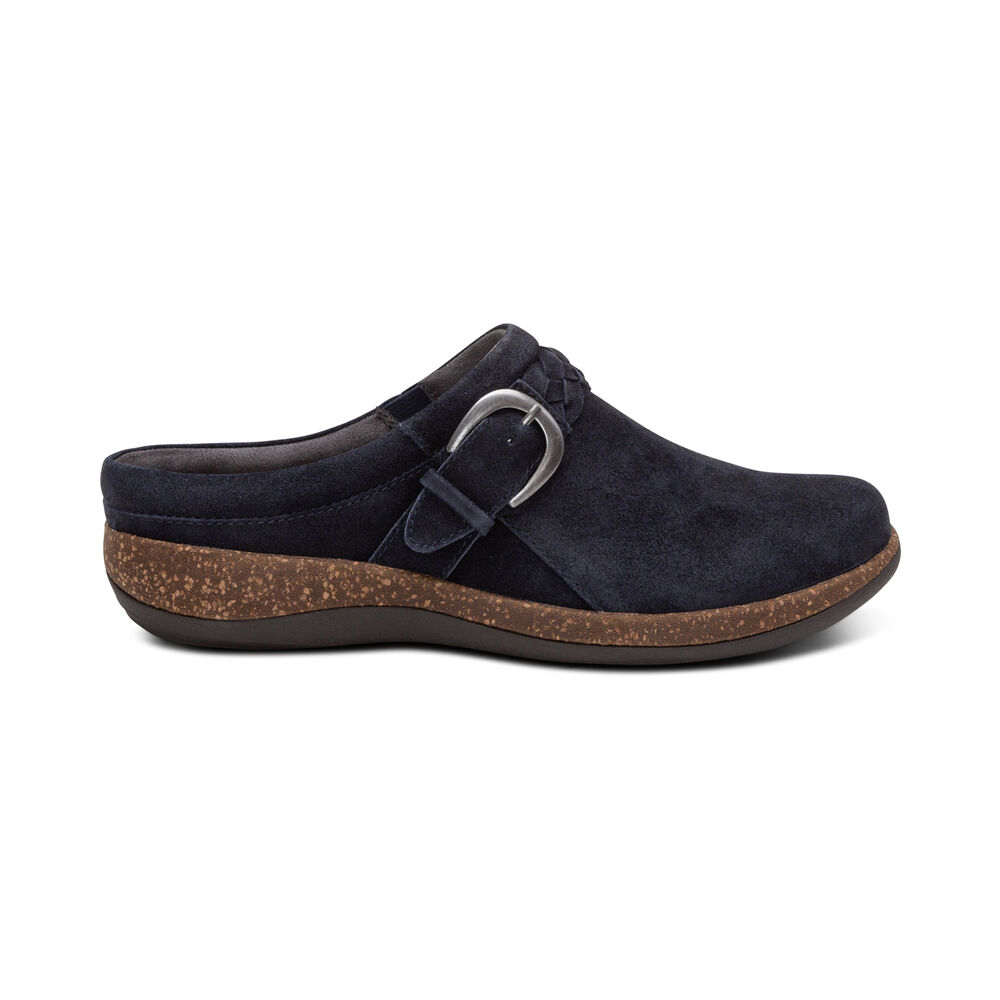 Aetrex Women's Libby Comfort Clogs - Navy | USA L743WG5